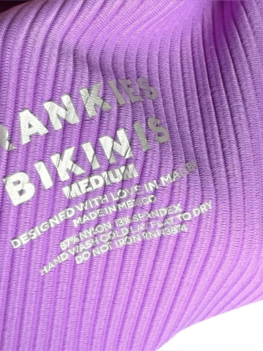 Frankie’s Bikinis NWT Swim Purple Gavin Ribbed Cheeky Bikini Bottom - Medium